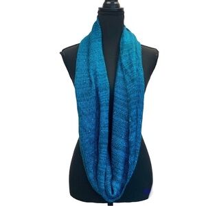 Nine West metallic blue sequin infinity scarf fall winter